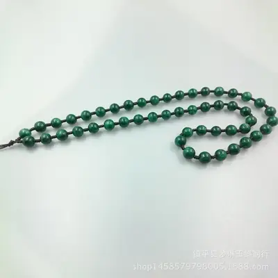 Natural Jadeite Green Beads Necklace Pendant Lanyard