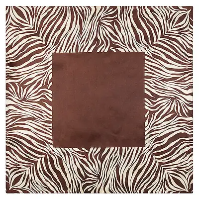 Mai Tong Silk Scarf 60cm Red Black Leopard Print