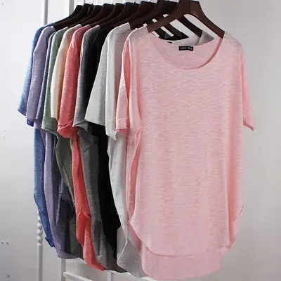 Pink Korean Style Loose Sleeve T-Shirt for Women