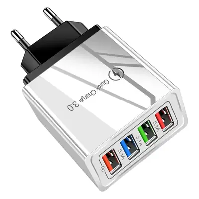 4USB Mobile Phone Charger 3A EU Blue