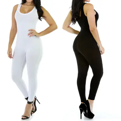 Women's Stretch Tights White Black Low Cut Sports Wear