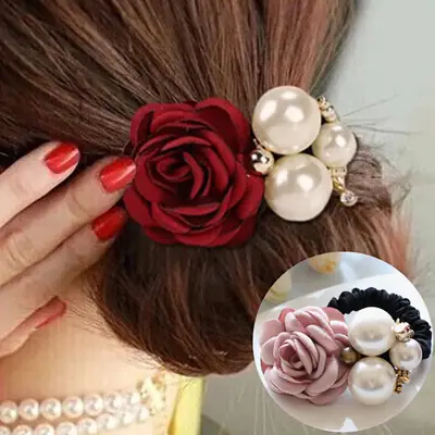 Multi-Pearl Rose Hair Accessories for Women