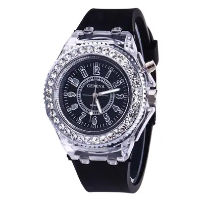Student Transparent Electronic Watch Men's and Women's Neutral Trendy Quartz Luminous Waterproof Sports Watch Geneva Silicone Watch