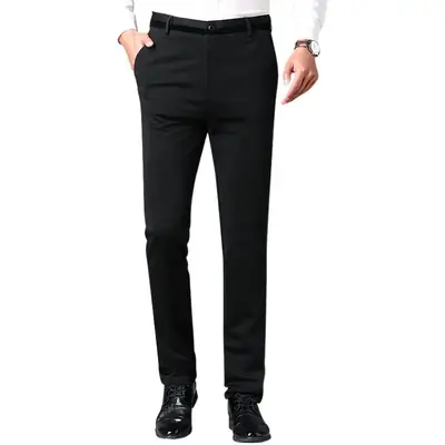 Ice Silk Stretch Men's Pants Black Spring Summer