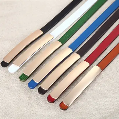 Women's Korean Style Decorative Belt Genuine Leather Alloy