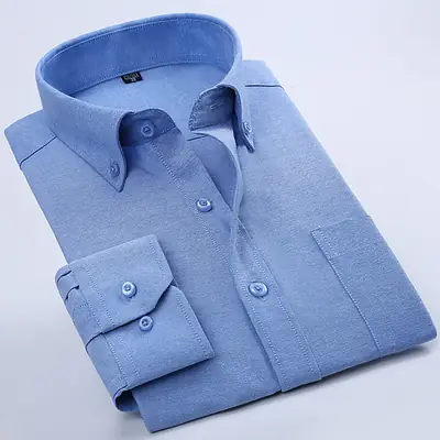Men's Blue Oxford Shirt 4 Button Unstitched