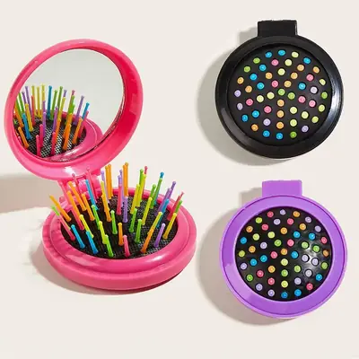 Portable Mini Flip Air Bag Comb Travel Creative Portable Folding Mirror Comb Massage Comb