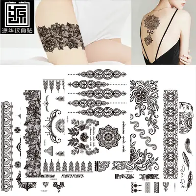 Lace tattoo stickers factory spot wholesale tattoo stickers large favorably bride tattoo stickers