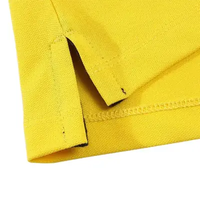 Men Yellow Cotton Polo Shirt with Black Trim