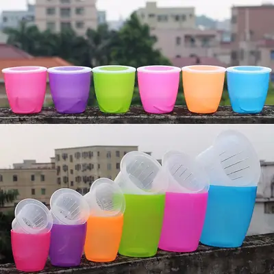 Plastic Flower Pots with Automatic Watering and Water Absorption, Resin Hydroponic Pots for Succulents, Green Plants, Potted Flowers, and Green Radish Plants, Lazy Flower Pots