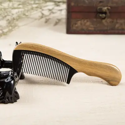 Jade Sandalwood Horn Hair Comb for Men