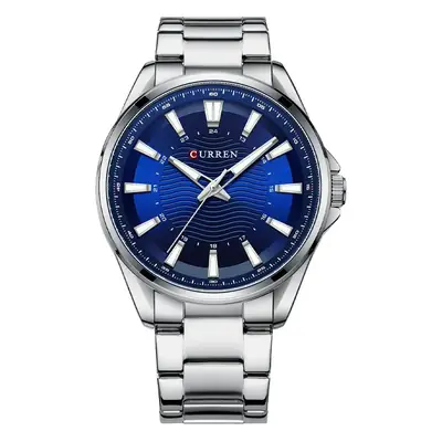Curren Green Wave Men's Round Steel Band Watch