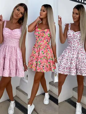 Women's Floral Strapback Dress Summer Wear