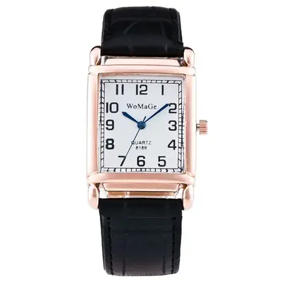 Women's Red Leather Belt Watch with Digital Display
