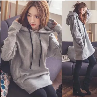 2018 Women's Grey Hooded Sweatshirt Large Size