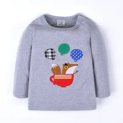 Autumn New Long Sleeve Boys T-Shirt Gray