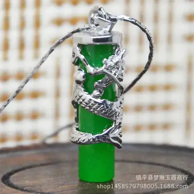 Malay Jade Necklace Panlong Column Pendant Wholesale