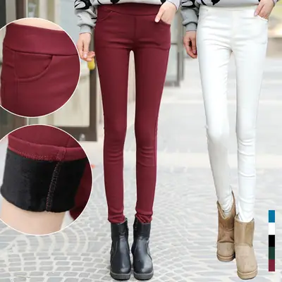 Korean Slim Fit Velvet Pencil Pants for Women