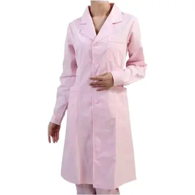Nurse Long Sleeve Collar Lab Coat White