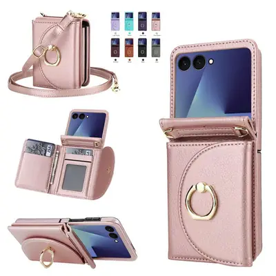 Samsung Z Flip 30% Off Stacked Crossbody Phone Case with Ring Key