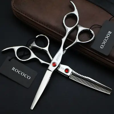 ROCOCO 6.0inch Barber Scissors with Red Blade