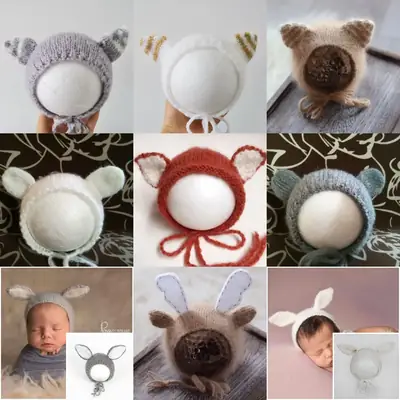 Newborn Photo Hat Mohair Cartoon Full Moon Hundred Days