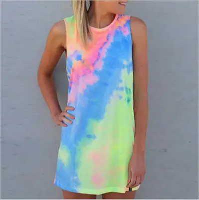 Sleeveless Tie-Dye Color Vest for Women