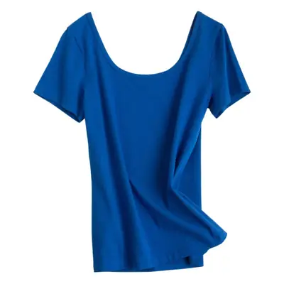 Women Black Slim Fit Short Sleeve T-Shirt