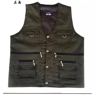 Autumn Army Green Vests for Men Warm Pocket Decorative Floss Spot Wholesale