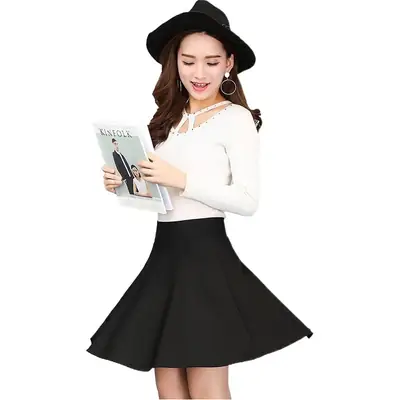 Maroon A-Line High Waist Skirt for Women Spring Summer 2024 Large