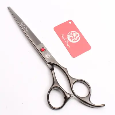 8 Inch Purple Dragon Black Electroplated Hair Scissors