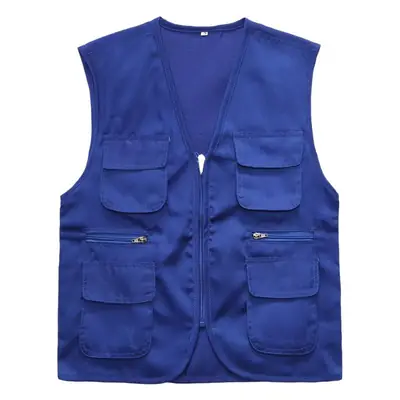 Black Multi-Pocket Sleeve Vest with Zip Front
