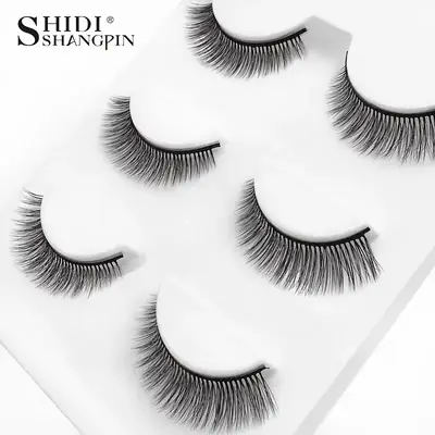 3D Mink Hair False Eyelashes Natural Eye Tail Pull Long Eyelashes 3D-X09 Cross-border Supply
