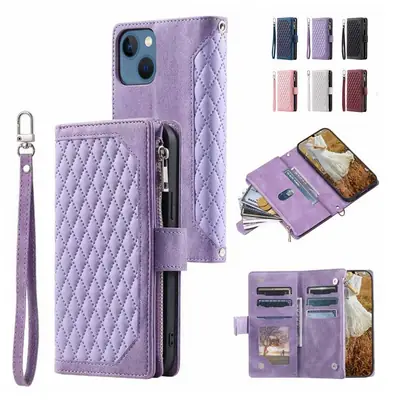 Blue Quilted Phone Case for iPhone 17 Pro with Multi-Card Slot