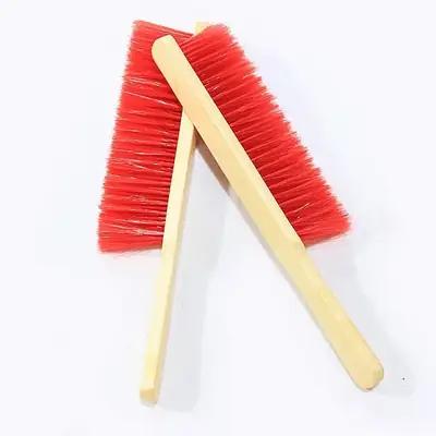 Red Plastic Bed Brush Long Handle Dust Remover