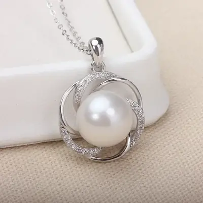 10-11mm Freshwater Pearl Pendant Necklace S925 Silver