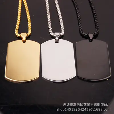 Titanium Steel Electroplated Military Dog Tags Gold Black White