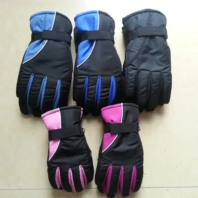 2024 Winter Ski Gloves Black Red Full Finger Warm Knitted