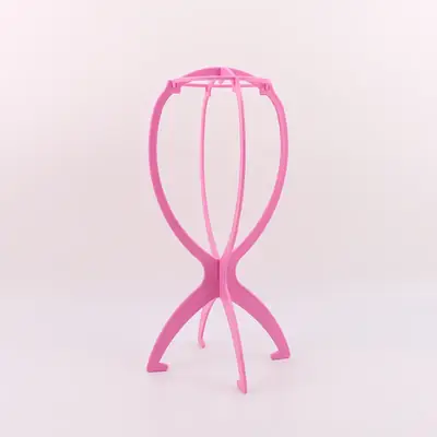 Pink Wig Head Cover Rack for Real Hair Display