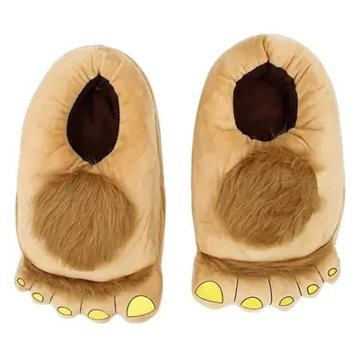 Creative Hobbit Stuffed Cotton Slippers Men's Large Size Home Daily Gift Baotou Thick Sole New Warm Shoes