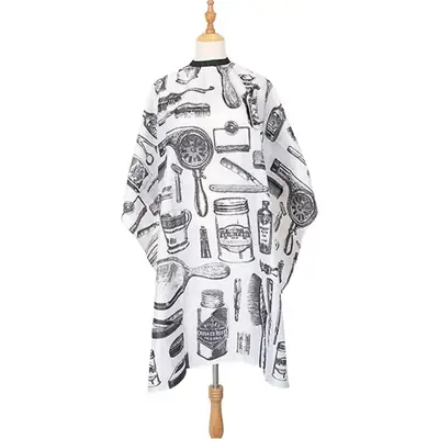 Black Printed Hair Cutting Cloth Barber Shop Cloth