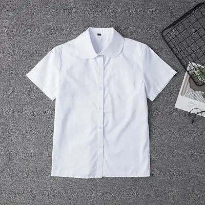 Japanese School Uniform White Short Sleeve Shirt with Bow Tie