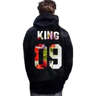 King 09 Printed Hooded Sweatshirt Black