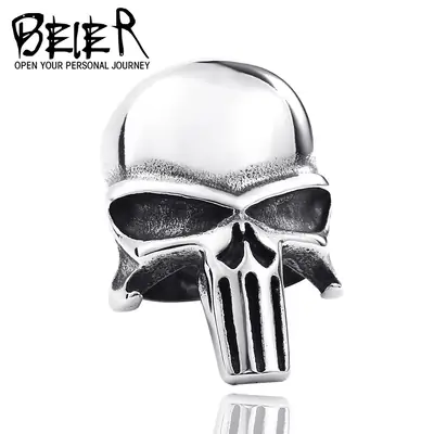 Punisher Ring Men's Personal Journal Titanium Steel Retro