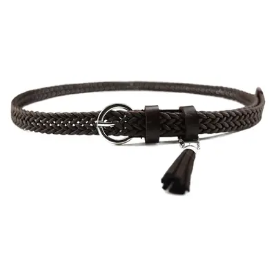 Blue Braided Belt with Tassel for Women