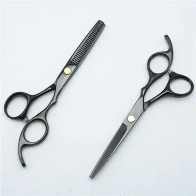 5.5/6.0 Inch Black Hair Scissors Flat Tooth Bangs Tool