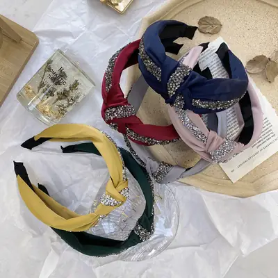 Korean Style Diamond Knotted Headband Set