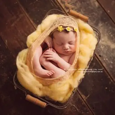 Newborn Baby Photography Props Basket Black Iron Art Basket