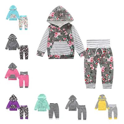 Baby Floral Hoodie & Pants Set Spring Autumn