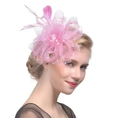Explosions Feather Headband for European American Bride & Horse Racing
